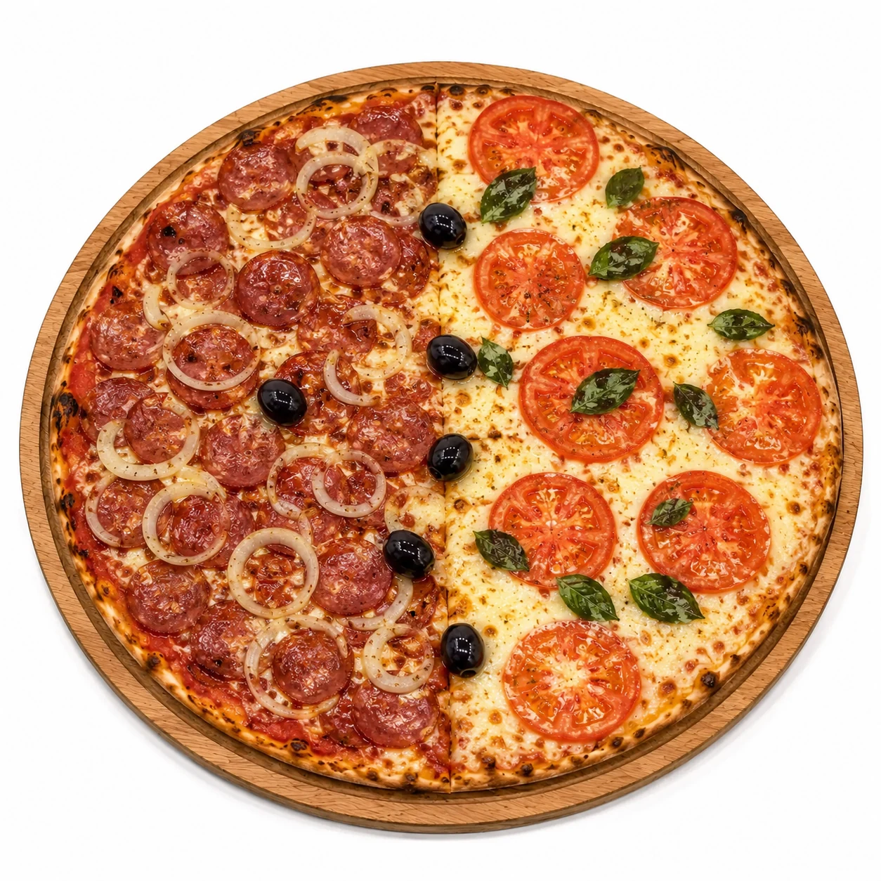 Monte sua pizza de 2 sabores